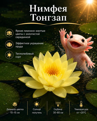 Нимфея Тонгзап - жетая, средний сорт